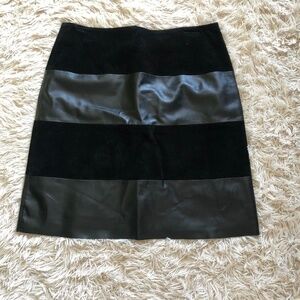 Linea Domani Genuine Leather A-Line Skirt